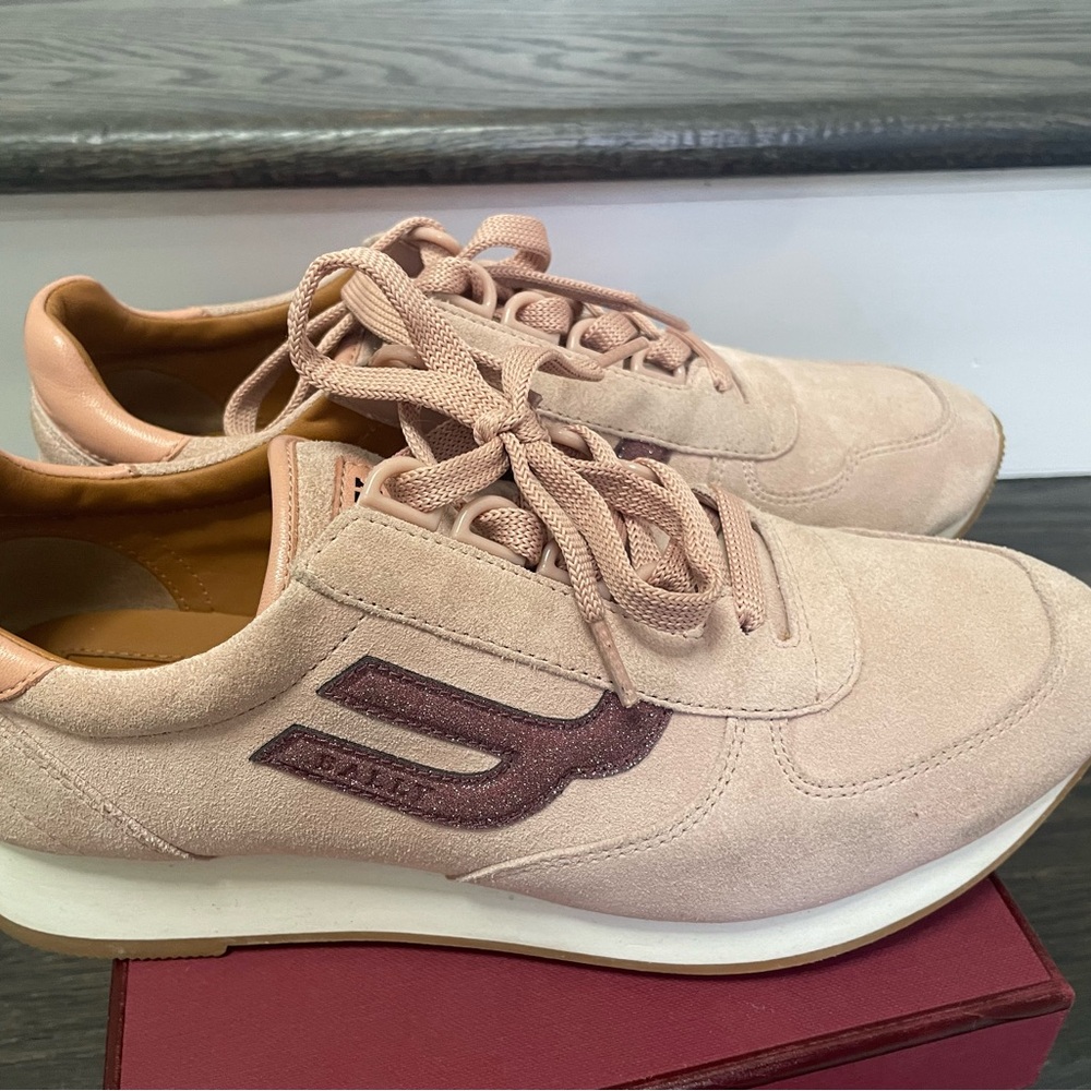 Bally Pink Suede Sneakers